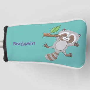 Cute happy raccoon baby illustratie golfheadcover