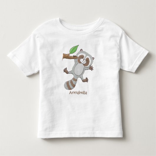 Cute happy raccoon baby illustratie kinder shirts (Voorkant)