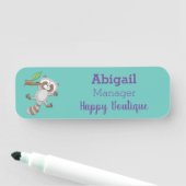 Cute happy raccoon baby illustratie naamplaatje (In situ)