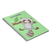 Cute happy raccoon baby illustratie notitieboek (Rechterzijde)