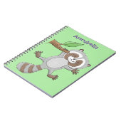 Cute happy raccoon baby illustratie notitieboek (Linkerzijde)
