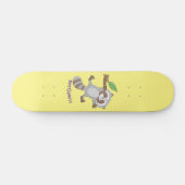 Cute happy raccoon baby illustratie persoonlijk skateboard (Horizontaal)