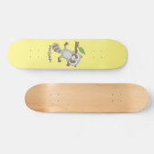 Cute happy raccoon baby illustratie persoonlijk skateboard (Horizontaal)