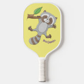 Cute happy raccoon baby illustratie pickleball paddle (Voorkant)
