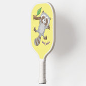 Cute happy raccoon baby illustratie pickleball paddle (Links)