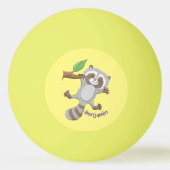 Cute happy raccoon baby illustratie pingpongbal (Achterkant)