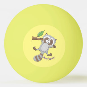Cute happy raccoon baby illustratie pingpongbal