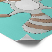 Cute happy raccoon baby illustratie poster (Hoek)