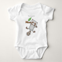 Cute happy raccoon baby illustratie