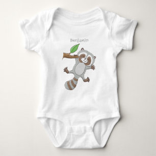 Cute happy raccoon baby illustratie romper