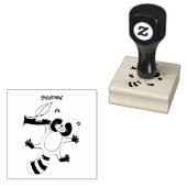 Cute happy raccoon baby illustratie rubberstempel (Gestempeld)