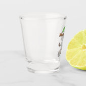 Cute happy raccoon baby illustratie shot glas (Links)