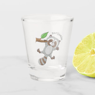 Cute happy raccoon baby illustratie shot glas