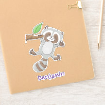 Cute happy raccoon baby illustratie