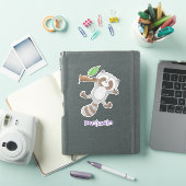 Cute happy raccoon baby illustratie sticker (iPad Cover)