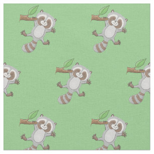 Cute happy raccoon baby illustratie stof
