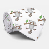 Cute happy raccoon baby illustratie stropdas (Opgerold)