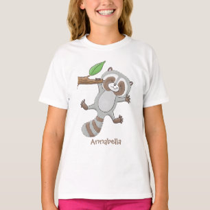Cute happy raccoon baby illustratie t-shirt