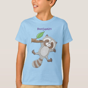 Cute happy raccoon baby illustratie t-shirt