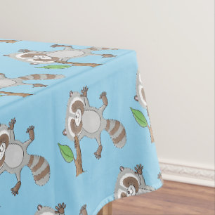 Cute happy raccoon baby illustratie tafelkleed