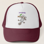 Cute happy raccoon baby illustratie trucker pet (Voorkant)