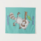 Cute happy raccoon baby illustratie wandkleed (Voorkant (horizontaal))