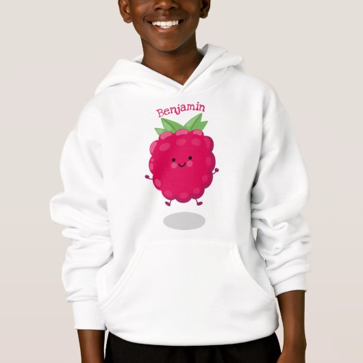 Cute happy raspberry cartoon illustratie (Voorkant)