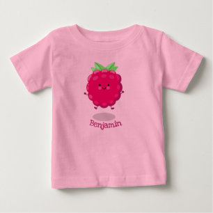 Cute happy raspberry cartoon illustratie