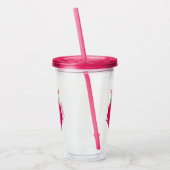 Cute happy raspberry cartoon illustratie acryl drinkbeker (Links)