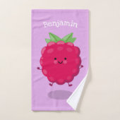 Cute happy raspberry cartoon illustratie bad handdoek (Handdoek)