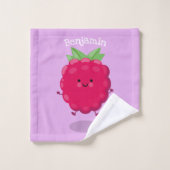 Cute happy raspberry cartoon illustratie bad handdoek (Wasdoekje)