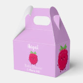 Cute happy raspberry cartoon illustratie bedankdoosjes (Achterkant)