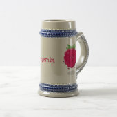 Cute happy raspberry cartoon illustratie bierpul (Voorkant rechts)