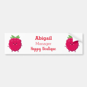 Cute happy raspberry cartoon illustratie bumpersticker