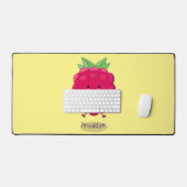 Cute happy raspberry cartoon illustratie bureaumat (Keyboard & Muis)