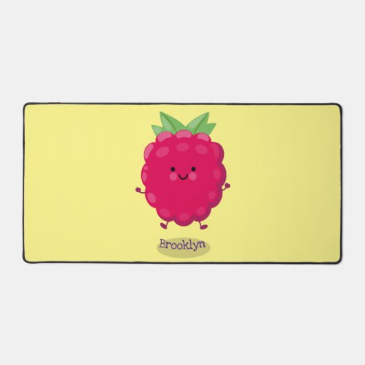 Cute happy raspberry cartoon illustratie bureaumat (Voorkant)