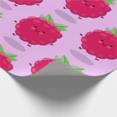 Cute happy raspberry cartoon illustratie cadeaupapier (Hoek)