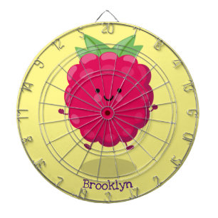 Cute happy raspberry cartoon illustratie dartbord