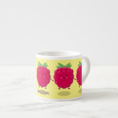 Cute happy raspberry cartoon illustratie espresso kop (Voorkant rechts)