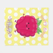 Cute happy raspberry cartoon illustratie fleece deken (Voorkant (Horizontaal))