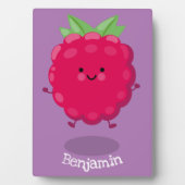 Cute happy raspberry cartoon illustratie fotoplaat (voorkant)