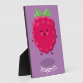 Cute happy raspberry cartoon illustratie fotoplaat (Zijkant)