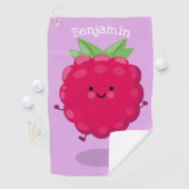 Cute happy raspberry cartoon illustratie golfhanddoek (Insitu)