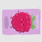 Cute happy raspberry cartoon illustratie golfhanddoek (Horizontaal)