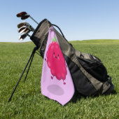 Cute happy raspberry cartoon illustratie golfhanddoek (Groen)