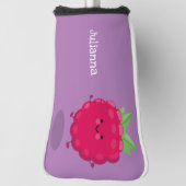 Cute happy raspberry cartoon illustratie golfheadcover (Draai 90)