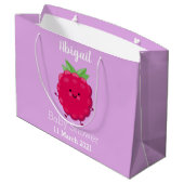 Cute happy raspberry cartoon illustratie groot cadeauzakje (Achterkant Gekanteld)