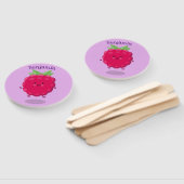 Cute happy raspberry cartoon illustratie handwaaier (Niet-gemonteerd)