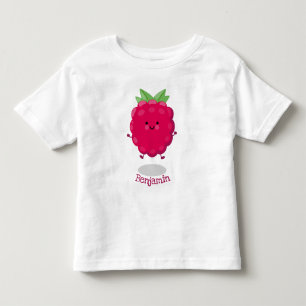 Cute happy raspberry cartoon illustratie kinder shirts