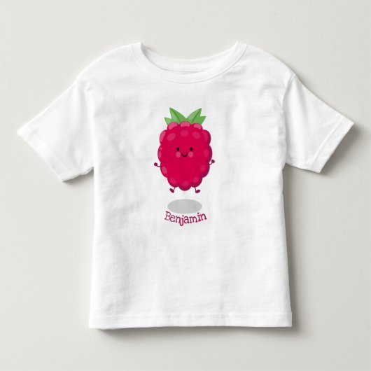 Cute happy raspberry cartoon illustratie kinder shirts (Voorkant)